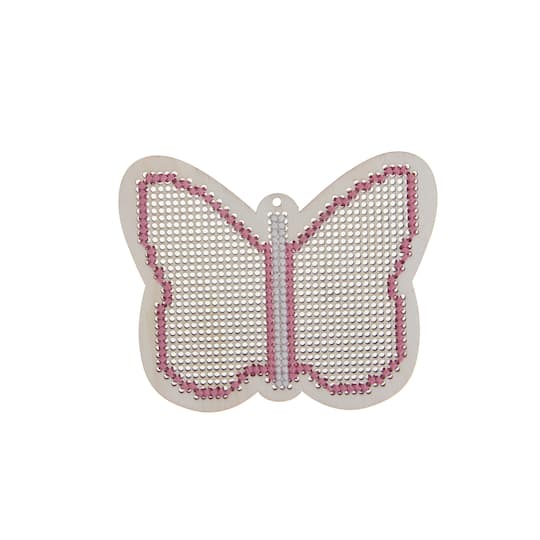 4" Butterfly Cross Stitch Wood Canvas, 4ct. by Loops & Threads®